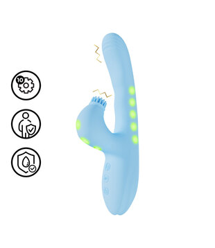 Andria - G-Spot Vibrerende en Tik Clit Stimulator met LED - Blauw