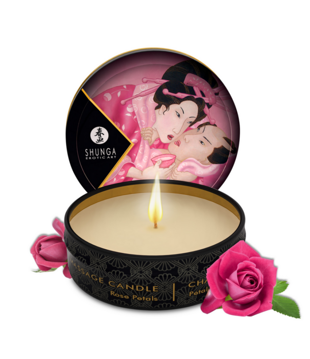 Shunga Mini Massage Kaars - Rozen - 1 oz / 30 ml