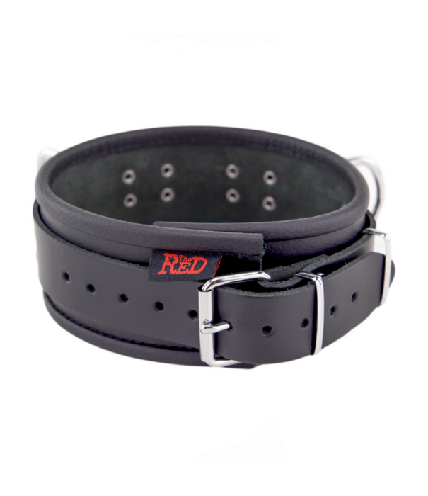 Red Leather Leren Ketting 3 D Ringen - Zwart