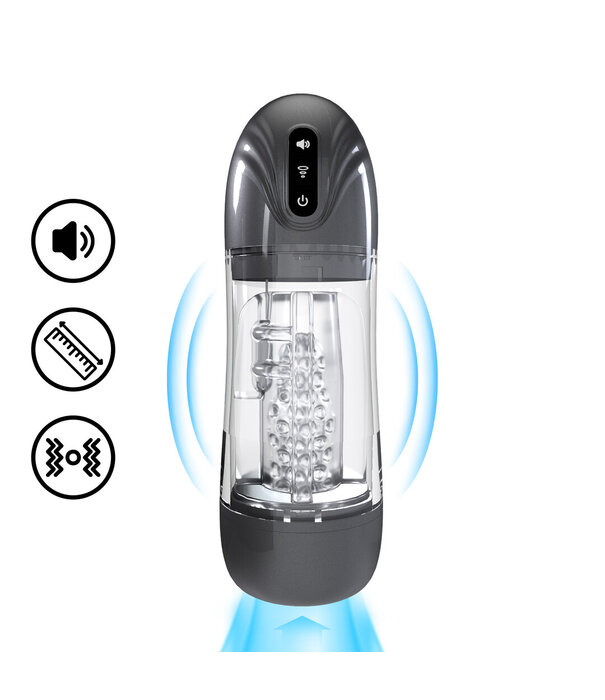Pumped by Shots SonicPull - Zuig- en Vibratie Masturbator Pomp - Multimedia Verbeterd - Gun Metal