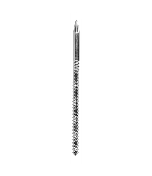 Ouch! by Shots Roestvrijstalen Geribbelde Dilator - 0,3 / 8 mm