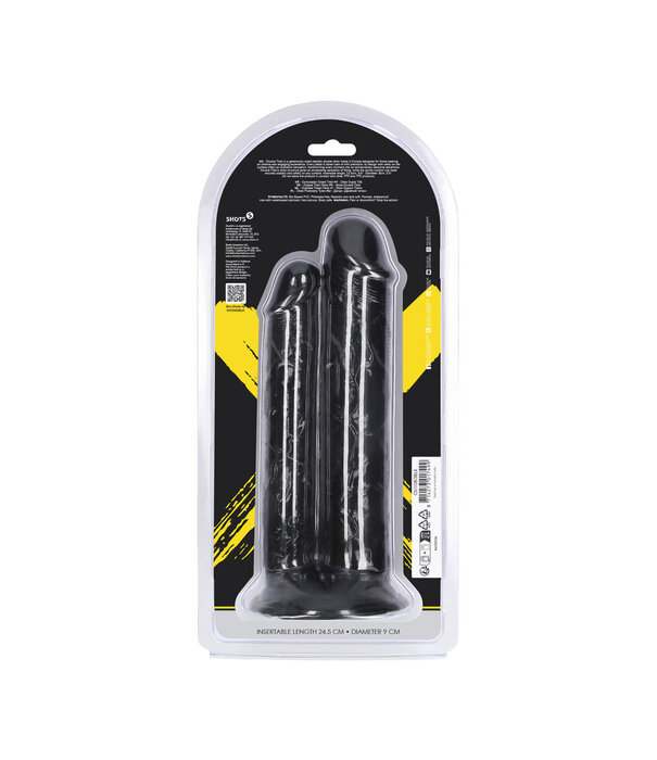 Ouch! by Shots Double Titan - Realistic Double Dildo - 824 gr / 24,5 cm - Black