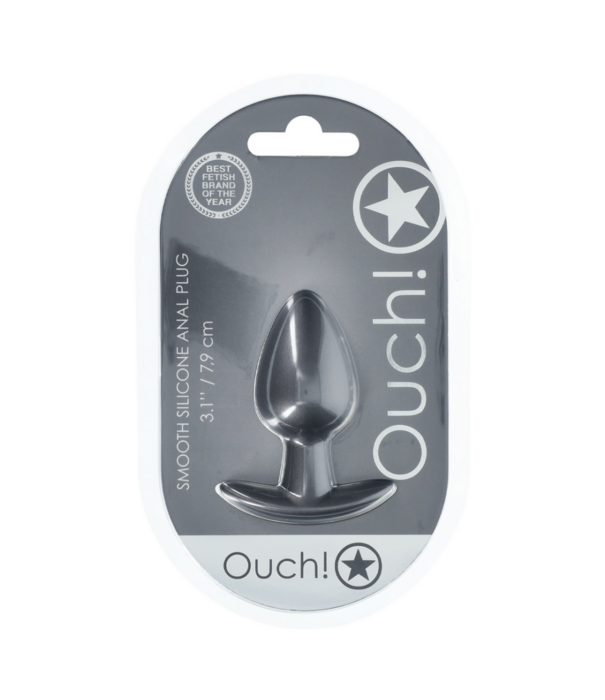 Ouch! by Shots Zachte Siliconen Anale Plug - Medium - 3,1 / 7,9 cm - Gunmetal