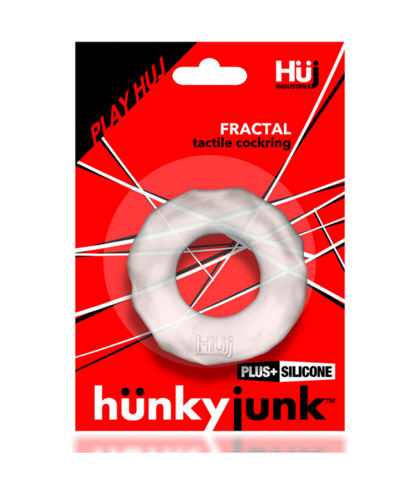 Hunkyjunk Fractal - Tactiele Cockring - Helder IJs