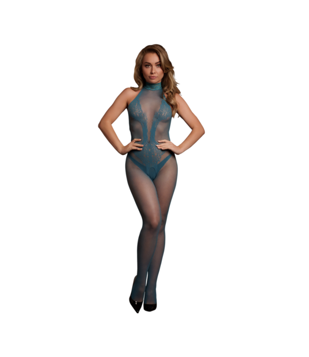 Le Désir by Shots Visnet en Kant Bodystocking - Één Maat