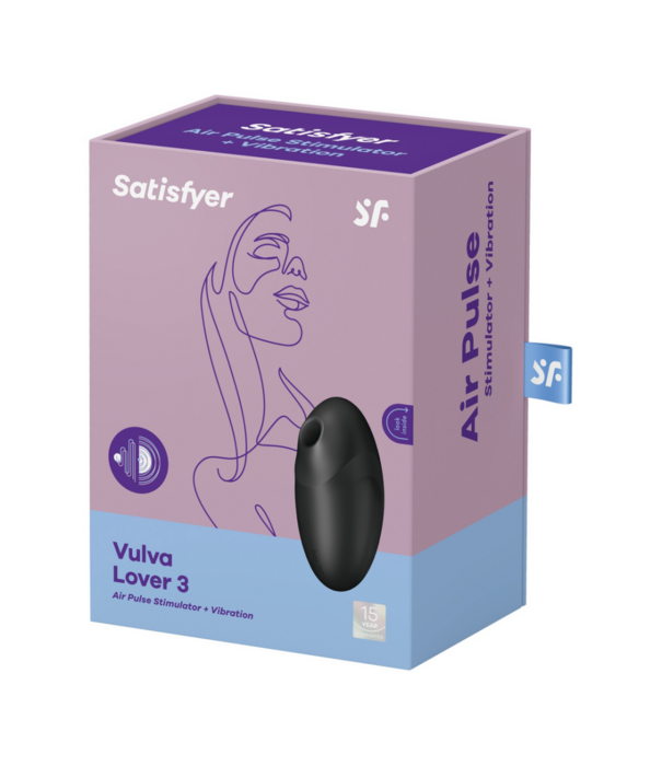 Satisfyer Vulva Lover 3 - Dubbele Air Pulse Vibrator - Zwart