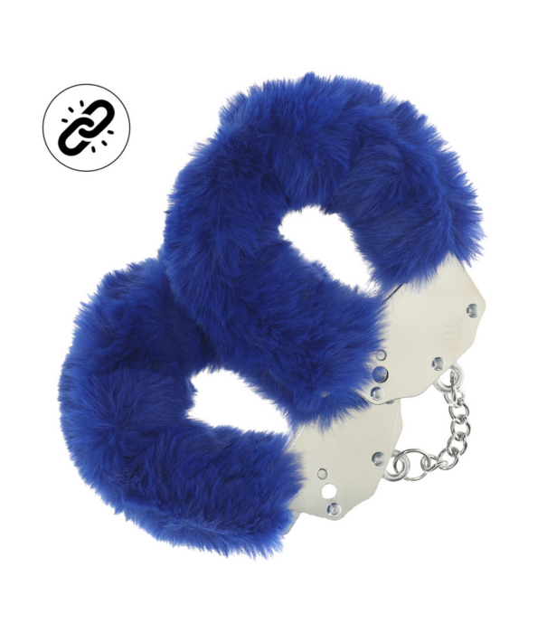 Ouch! by Shots Zware Fluffy Handboeien - Marineblauw