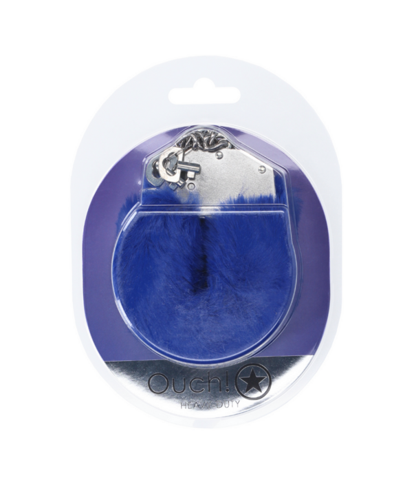 Ouch! by Shots Zware Fluffy Handboeien - Marineblauw