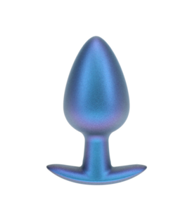 Zachte Siliconen Anale Plug - Groot - 3,5 / 8,9 cm - Metallic Blauw