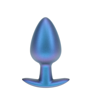 Zachte Siliconen Anale Plug - Groot - 3,5 / 8,9 cm - Metallic Blauw