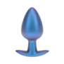Zachte Siliconen Anale Plug - Groot - 3,5 / 8,9 cm - Metallic Blauw