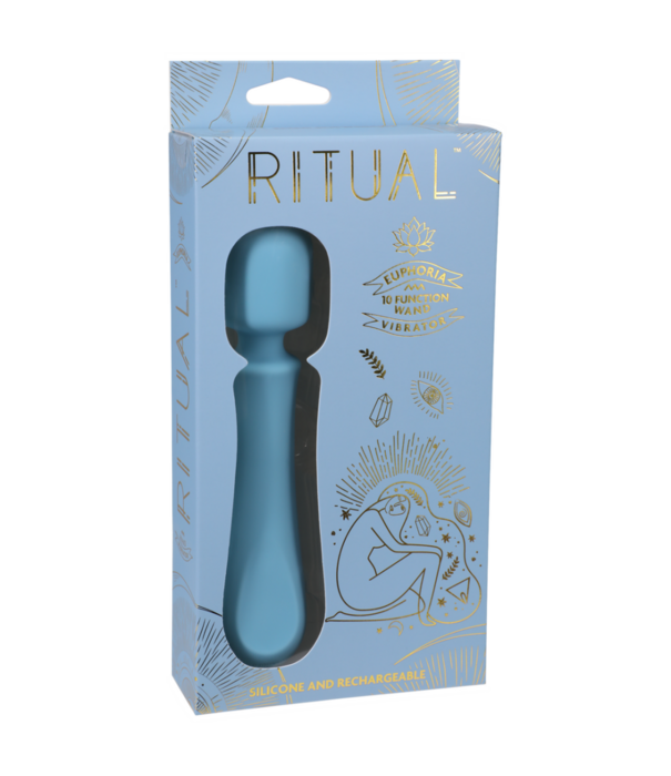 Doc Johnson Euphoria - Oplaadbare Siliconen Wandvibrator - Blauw