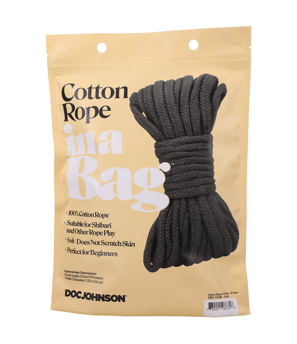 Doc Johnson Katoenen Touw - 32 ft - Zwart