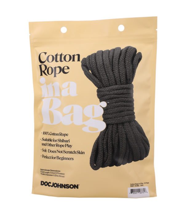 Doc Johnson Katoenen Touw - 32 ft - Zwart