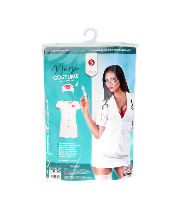 S-Line by Shots Verpleegster Kostuum - S/M - Wit
