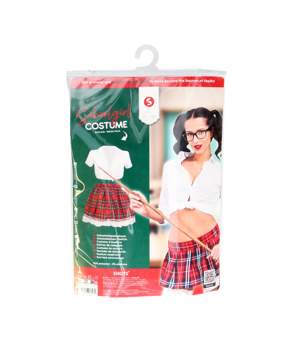 S-Line by Shots Schoolgirl Kostuum - S/M - Wit