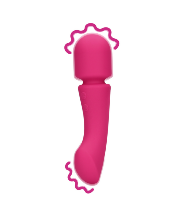 Loveline by Shots Ultra Soft Silicone Dubbelzijdige Wand Vibrator - Prestone Roze