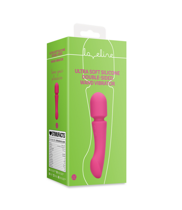 Loveline by Shots Ultra Soft Silicone Dubbelzijdige Wand Vibrator - Prestone Roze