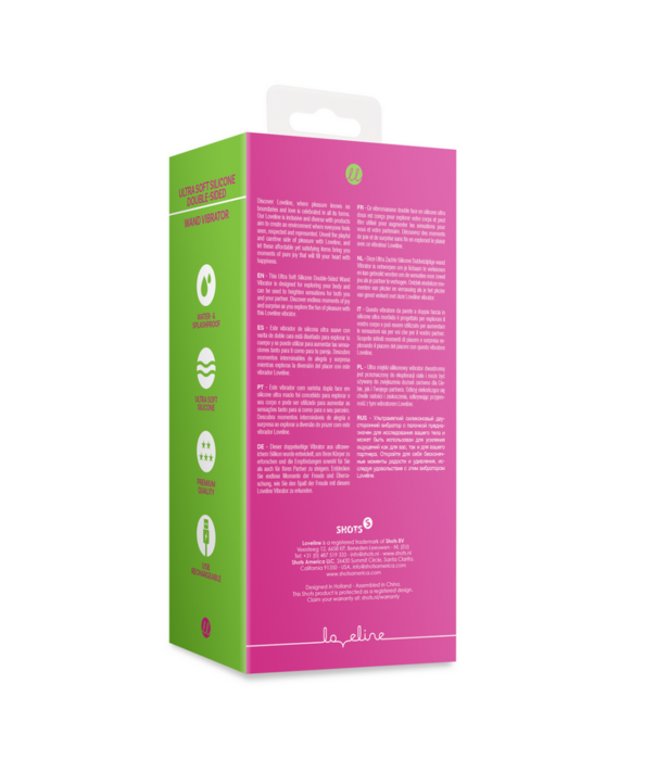 Loveline by Shots Ultra Soft Silicone Dubbelzijdige Wand Vibrator - Prestone Roze