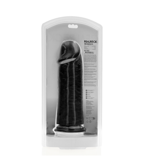 RealRock by Shots Extra Dikke Recht zonder Ballen 10 / 25,4 cm - Zwart