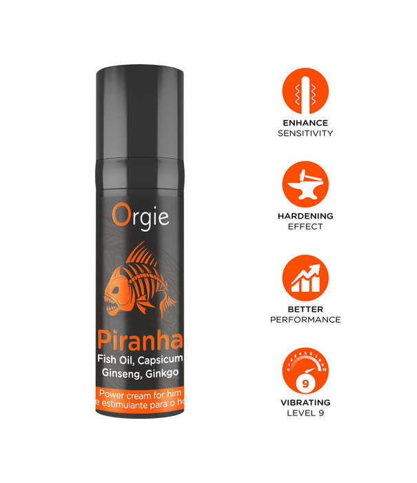 Orgie Piranha - Power Cream Voor Hem - 0,5 fl oz / 15 ml