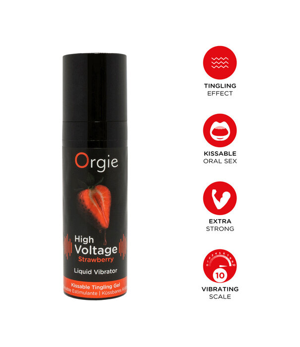 Orgie High Voltage - Vloeibare Vibrator - Aardbei - 0,5 fl oz / 15 ml