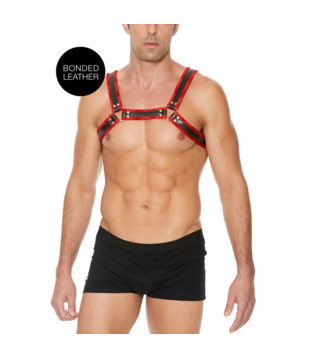 Leren Bulldog Harnas met Gespen - S/M