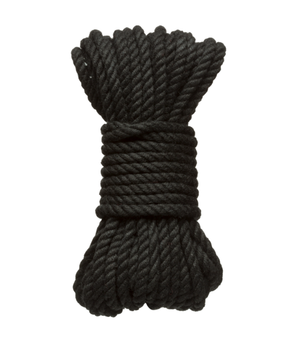 Doc Johnson Bind en Tie - 6mm hennep bondage touw - 30 ft - zwart