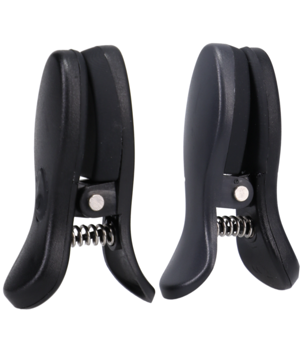 Doc Johnson Vibro Grippers - Vibrerende Tepelklemmen met Koffer - Zwart