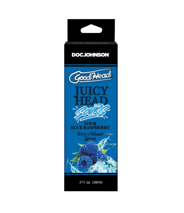 Doc Johnson Juicy Head - Dry Mouth Spray - Sour Blue Raspberry - 2 fl oz / 59 ml