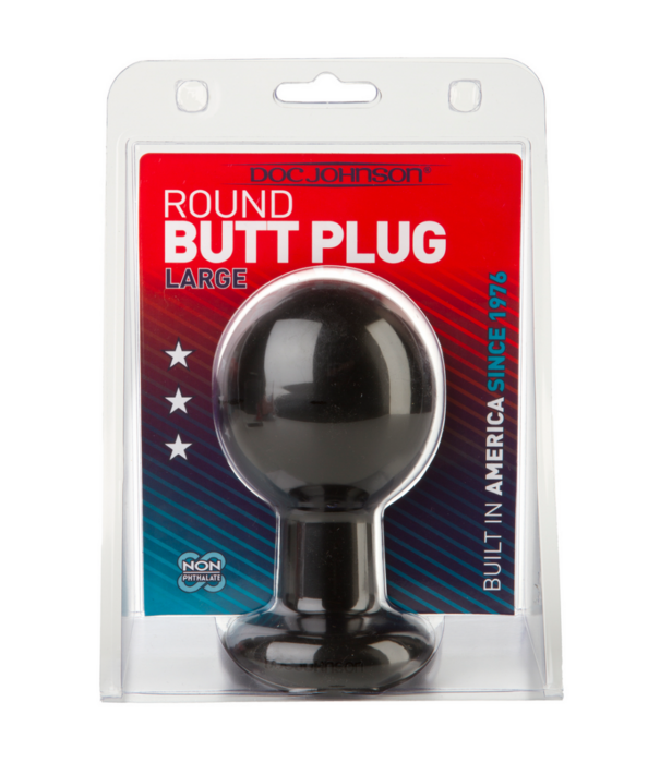 Doc Johnson The Classic - Round Butt Plug - Large - Black