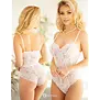 Kalimo Phuket body ecru KA922207 van elastisch kant met satijnen ceintuur en pareldetails