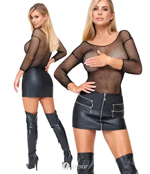 Minirok imitatieleer zwart, CC2770768