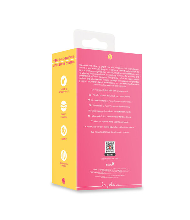 Loveline by Shots Vibrerende G-Spot Vibe met Afstandsbediening - Roze