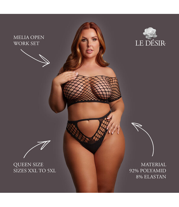 Le Désir by Shots Melia - Open Work Set - Queen Size - Black