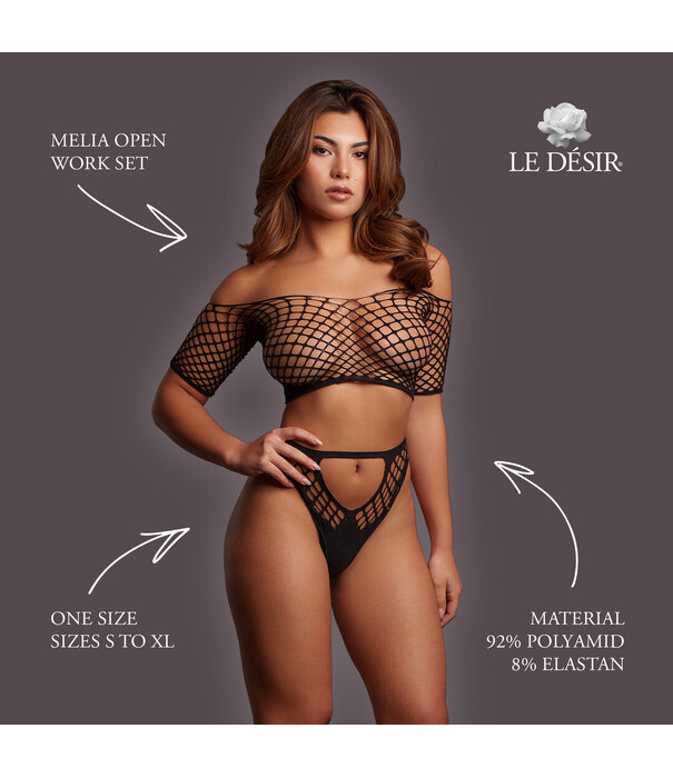 Le Désir by Shots Melia - Open Work Set - One Size - Black