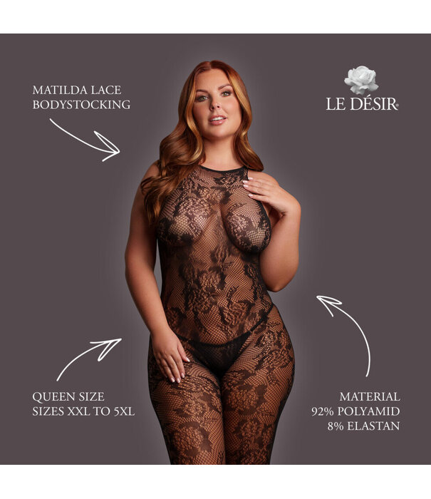 Le Désir by Shots Matilda - Lace Bodystocking - Queen Size - Black