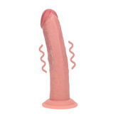 Dual Density Silicone Gebogen Realistische Vibrerende Dildo met Zuignap - 8 / 20,3 cm - Vlees
