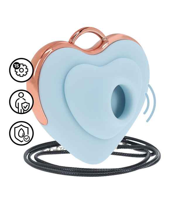 Loveline by Shots Luvie - Hartvormige AirTap Vibrator - Blauw