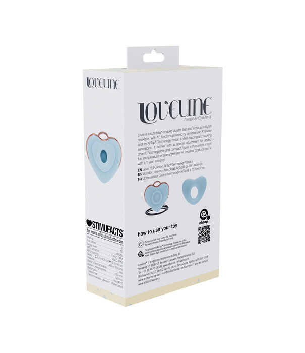 Loveline by Shots Luvie - Hartvormige AirTap Vibrator - Blauw