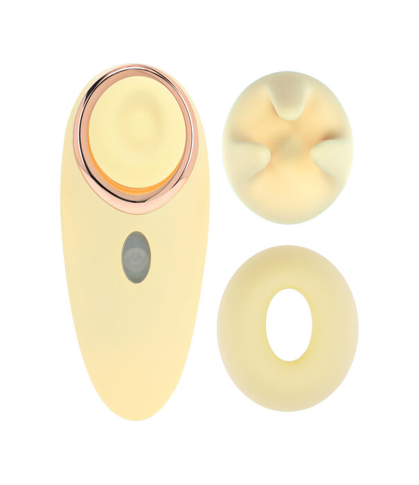 Loveline by Shots Aurie - AirTap Vibrator met Twee Hoofdaccessoires - Geel