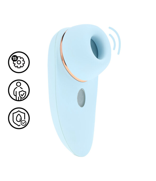 Loveline by Shots Aurie - AirTap Vibrator met Twee Hoofdaccessoires - Blauw