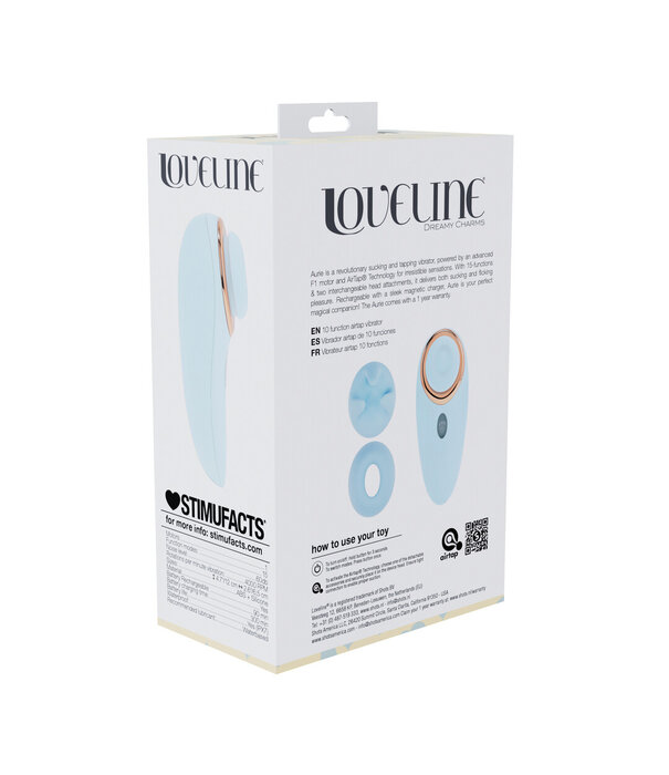 Loveline by Shots Aurie - AirTap Vibrator met Twee Hoofdaccessoires - Blauw