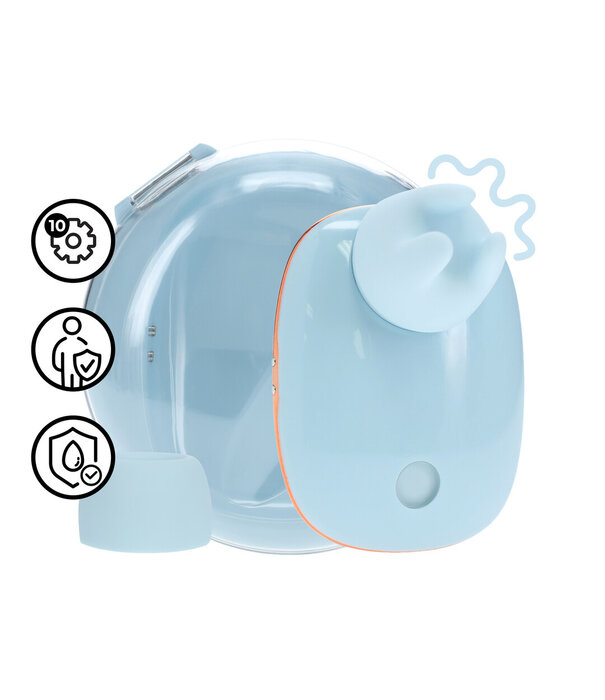Loveline by Shots Dreamsicle - Compact AirTap Vibrator met Twee Hoofdaccessoires - Blauw