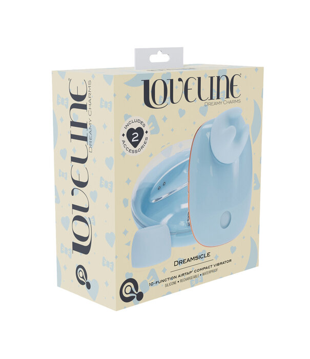 Loveline by Shots Dreamsicle - Compact AirTap Vibrator met Twee Hoofdaccessoires - Blauw