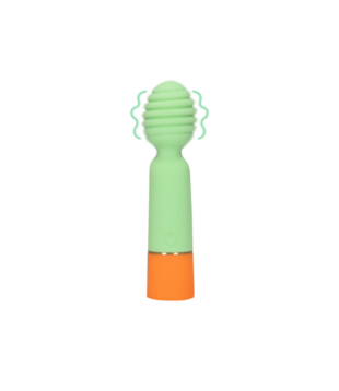 Geribbelde Mini Vibrator met USB Oplader - Lente Salie