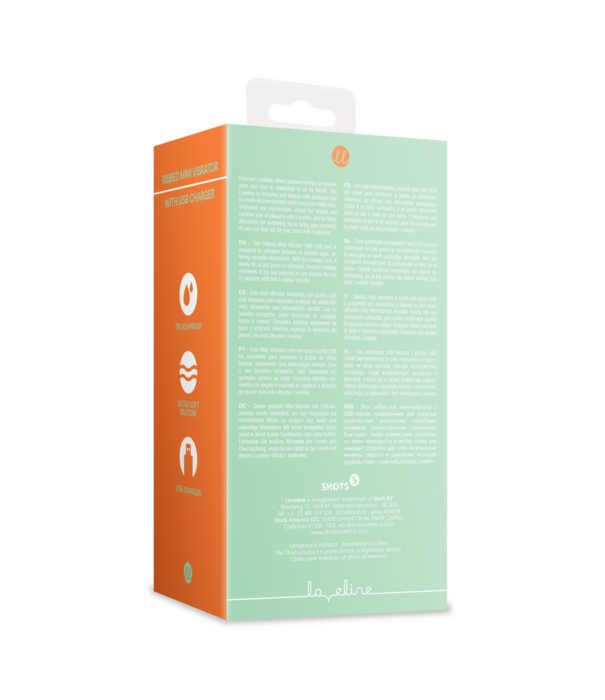Loveline by Shots Geribbelde Mini Vibrator met USB Oplader - Lente Salie
