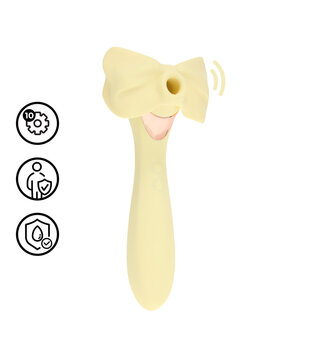 Darling - AirTap Wand Vibrator met Vijf Koppen Accessoires - Geel