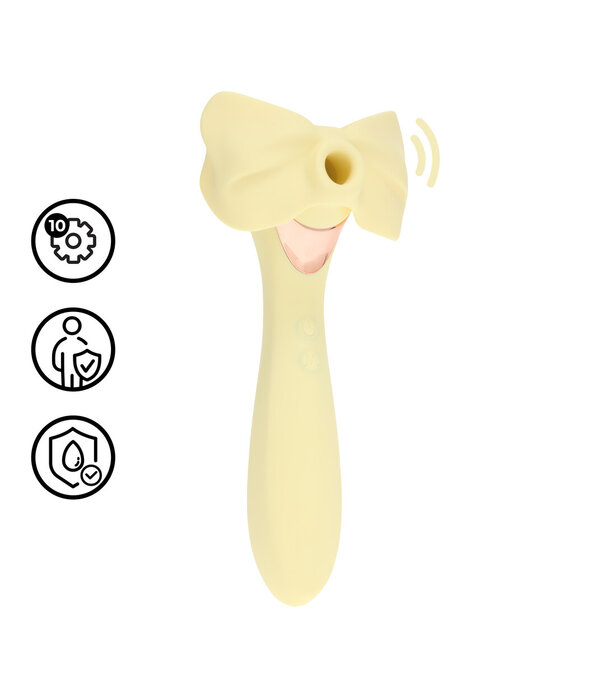 Loveline by Shots Darling - AirTap Wand Vibrator met Vijf Koppen Accessoires - Geel