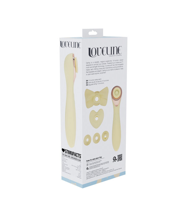 Loveline by Shots Darling - AirTap Wand Vibrator met Vijf Koppen Accessoires - Geel